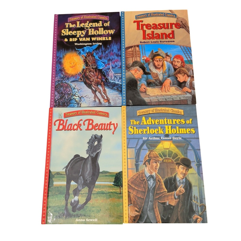 Treasury of Illustrated Classics 4 Book Lot Modern Publishing Kids Sherlock